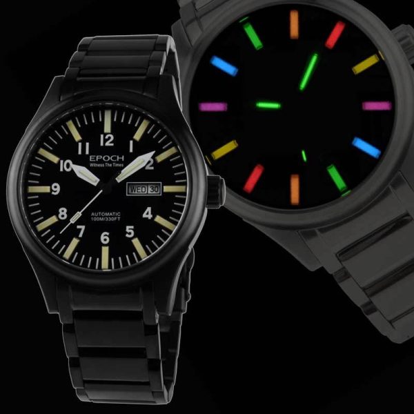 Men's Watch Rainbow Light Tube Automatic Mechanical Waterproof
