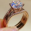 20ec3b14-ac78-4879-bec2-dc985a9cfdb7.jpg 18K Gold Two-in-one Mosonite For Women's Matching Ring