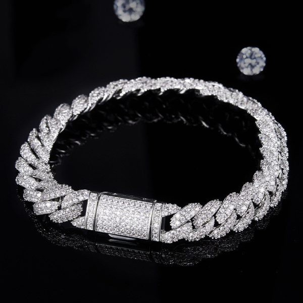 2a751920-701f-475e-93d5-60b8efb22c69.jpg Silver Cuban Bracelet Or Necklace With Moissanite Diamonds