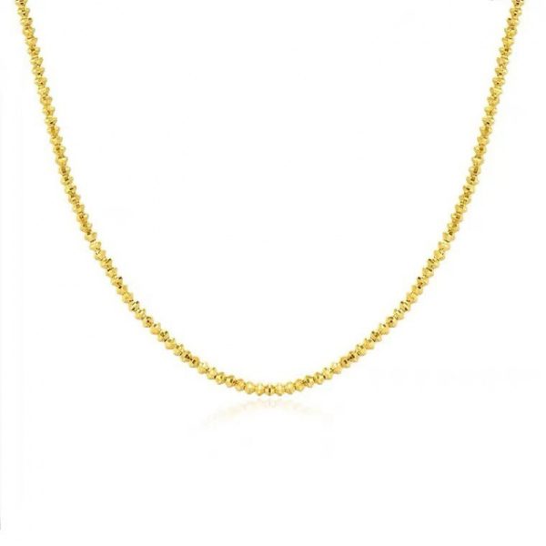 3a727b31-6e99-4d7a-bd87-e588c0f0dd6e.jpg 18K Gold Necklace Bungee Laser Bead Wave Bead Chain