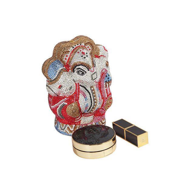 60b56356-9735-4818-b4e9-3ac9b7d1220a.jpg Women's Handmade Diamond Elephant Shaped Clutch Chain Bag