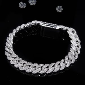74464959-7893-4bb5-b3f3-f850a0463d6c.jpg Silver Cuban Bracelet Or Necklace With Moissanite Diamonds