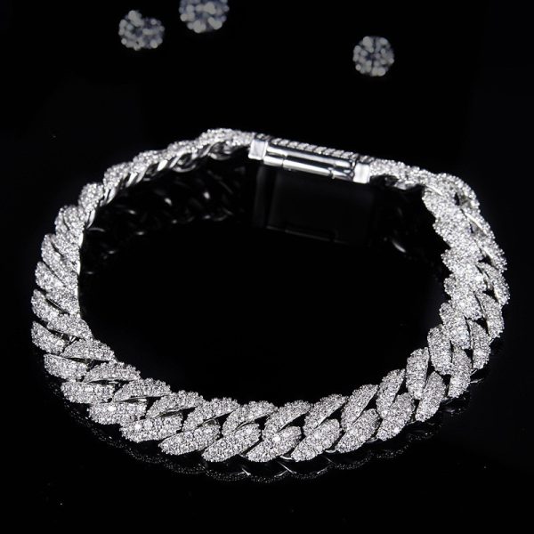 74464959-7893-4bb5-b3f3-f850a0463d6c.jpg Silver Cuban Bracelet Or Necklace With Moissanite Diamonds