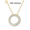18K Gold Rose Gold Diamond Necklace Round