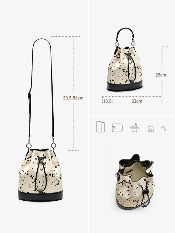ceb44d02-0f91-40d1-8d77-5fe966730d85.jpg Top Layer Cowhide Cross Body Bucket Bag Large Capacity Handbag