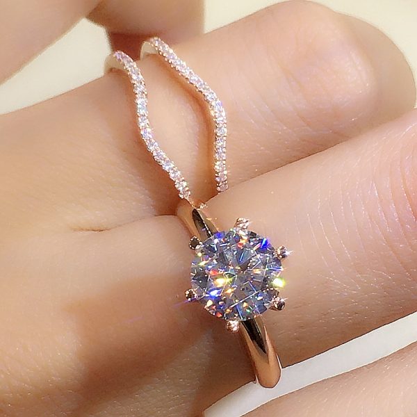 db044045-05ee-461d-a130-568bd9b96233.jpg 18K Gold Two-in-one Mosonite For Women's Matching Ring